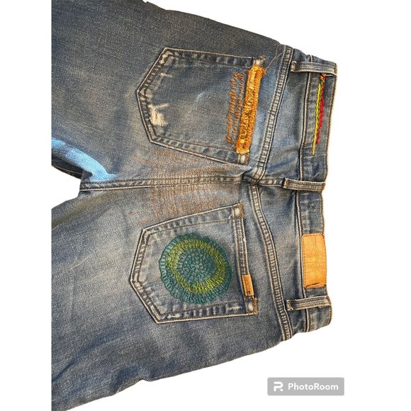 Size 27 Joe's Custom Embroidery and Patchwork Distressed Skinny Jeans One of a k - Picture 2 of 7